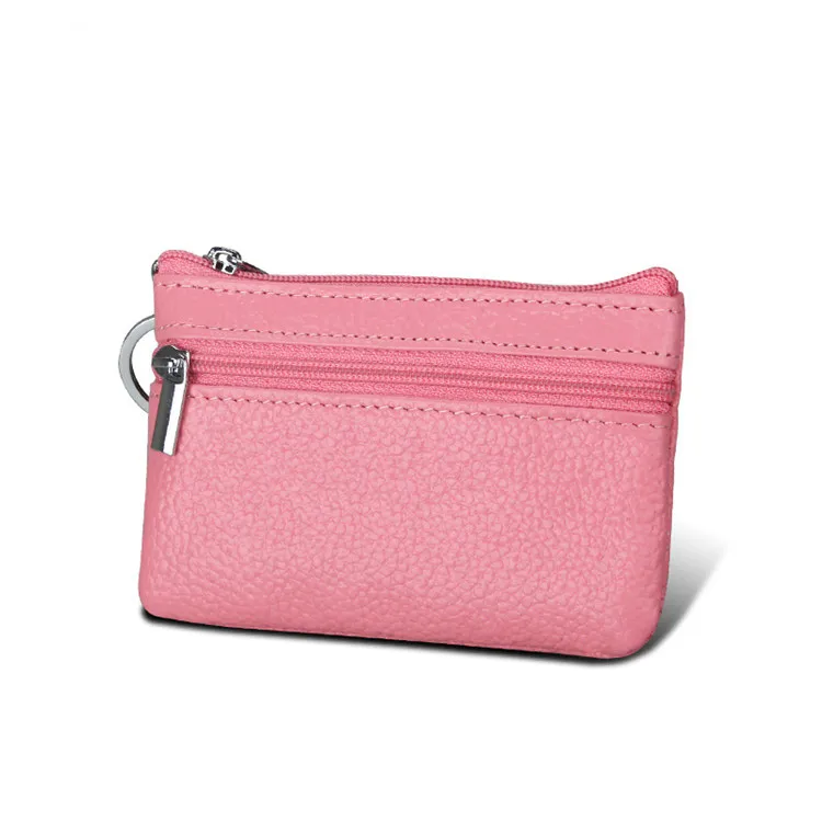 Pink Мини-Женский кошелек из натуральной кожи, карамельный цвет, Одноцветный, женский клатч, Cuzdan, держатель для карт, портмоне, маленькие кошельки, 12 цветов, carteira - Цвет: Pink