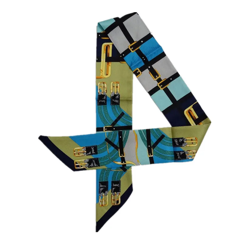 Пояс с цепочкой и принтом облегающий шарф новинка 2023 брендовый шелковый для