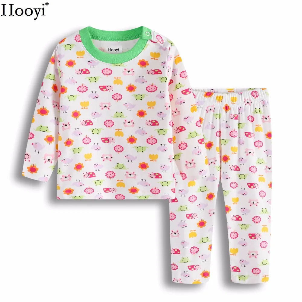 Пижама для девочек с клубничкой Hooyi хлопковые весенние комплекты сна