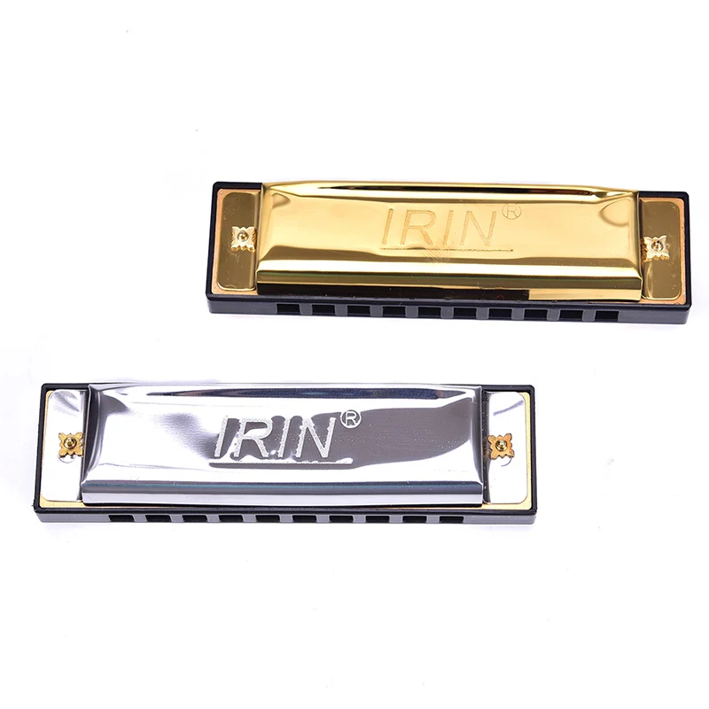 Harmonicas 10 отверстий 20 Тон Ключ C серебряный золотой цвет Блюз, джаз фолк-рок музыкальный инструмент диатоническая арфа с коробкой