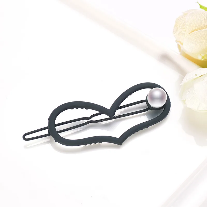 

Fashion Pearl Geometric Heart Hair Clips Candy Color Hairpin Elegance Sweet Hollow Hair Accessories for girls Gift