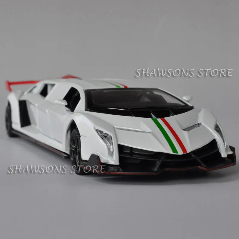 1:32 литая под давлением Модель автомобиля игрушки Вытяните назад Lamborghin Veneno стрейч лимузин W/звук и светильник
