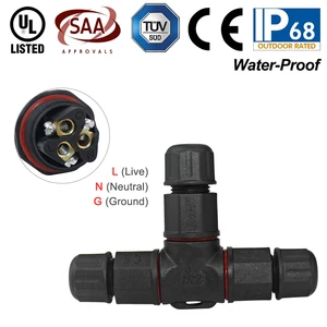 Водонепроницаемый соединитель IP68, 3-контактный электрический терминал, соединитель провода, высококачественный крестообразный для наружного освещения, соединители переменного тока