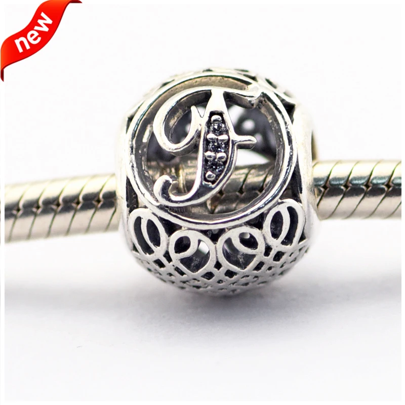 

S925 оригинальный Стерлинговое серебро Винтаж F kralen амулеты Подходит Pandora браслет прозрачный CZ бусины для женщин Изготовление ювелирных изде...