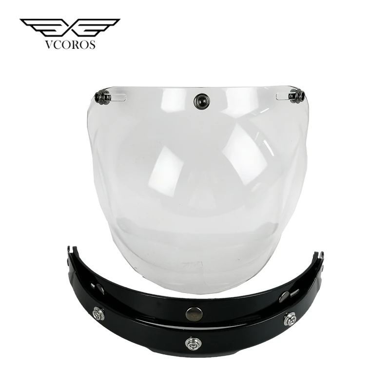 

Vcoros Bubble Shield 3 защелкивающийся мотоциклетный шлем козырек винтажный объектив для скутера с откидным шлемом в стиле ретро