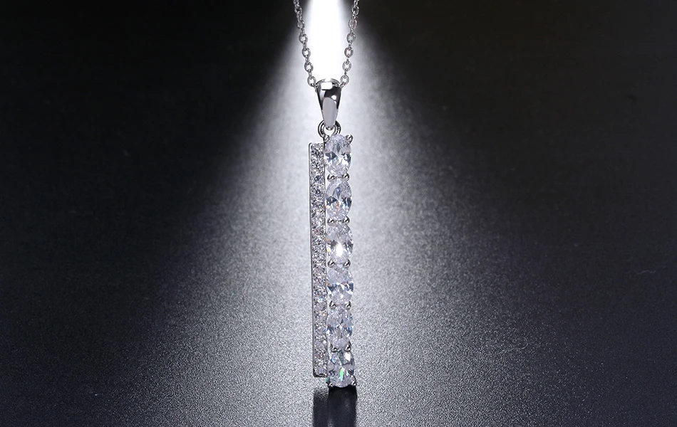 ORSA JEWELS, высокое качество, Женское Ожерелье из настоящего 925 пробы, серебряное ожерелье и подвеска, AAA CZ ожерелье s с 45 см цепочкой, Женские Ювелирные изделия SN62