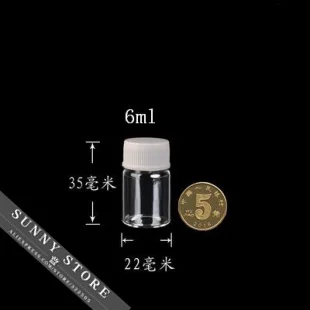 10 шт./лот 22x35 мм 6 мл пластиковая крышка винтовая уплотнение стеклянных бутылок