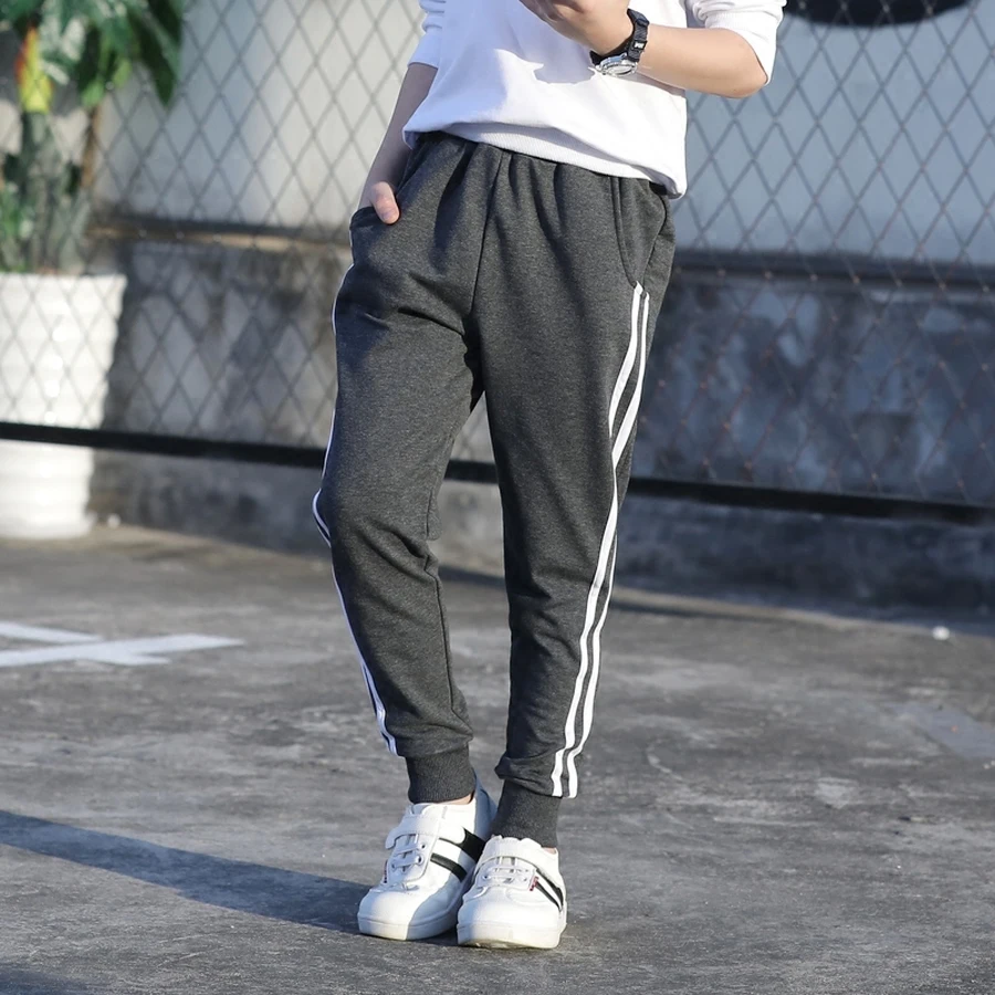 Famli Big Boy Spring solid Pants Teenage Sports Teen Kids Casual Cotton Trousers for Children Boys 0 12 14 16 Year |