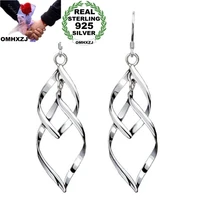 omhxzj wholesale fashion jewelry bohemia tassel double twist 51x16mm 925 sterling silver charms earrings ys13