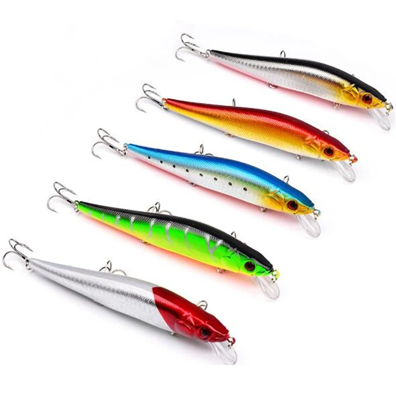 1Pcs High Quality 5 Colors Decoy 3D Eye Artificial Hard Plastic Spinner Crank Bait Bass Swing # 6 Hook Fishing Accessories | Спорт и