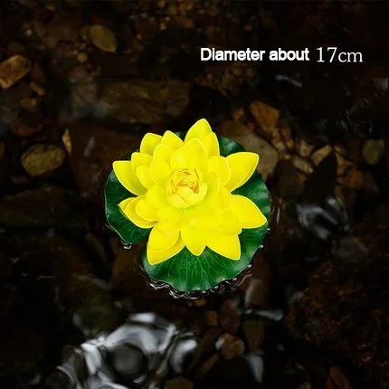 17cm yellow Настоящее прикосновение плавающий воды лотоса искусственные цветы для свадьбы дома вечерние украшения водяная Лилия Свадебный декор - Цвет: 17cm yellow
