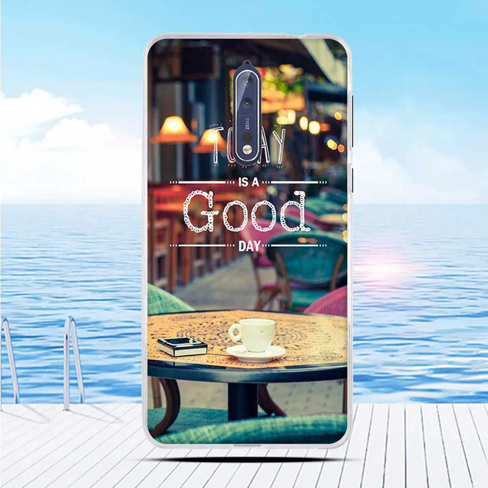 Мягкий силиконовый чехол из ТПУ с 3d-рельефным рисунком для Nokia 8 | Мобильные