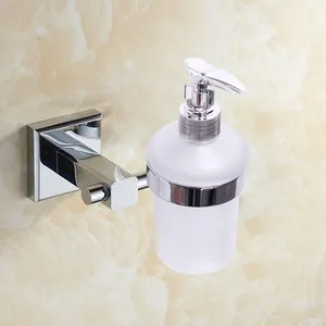 soap dispenser Хромированный Твердый латунный набор аксессуаров для ванной, Европейский квадратный набор аксессуаров для ванной, хорошее качество, Товары для ванной - Цвет: soap dispenser