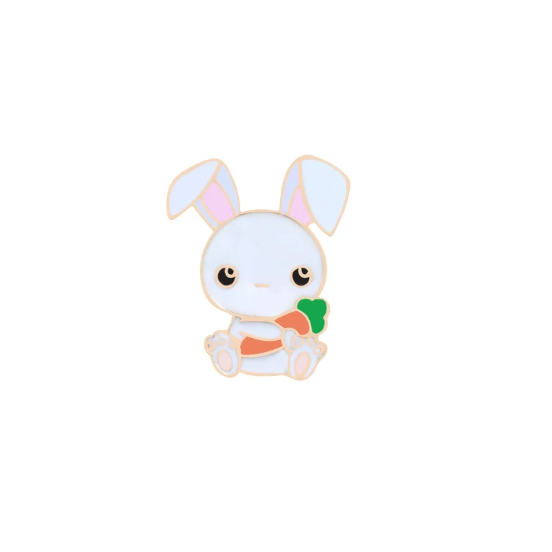 rabbit2 Модные Мультяшные животные панда булавка лиса Женская Брошь милый кролик Кошка Броши в виде пчел значок лацкан рубашка сумка сплав значок булавки ювелирные изделия - Окраска металла: rabbit2