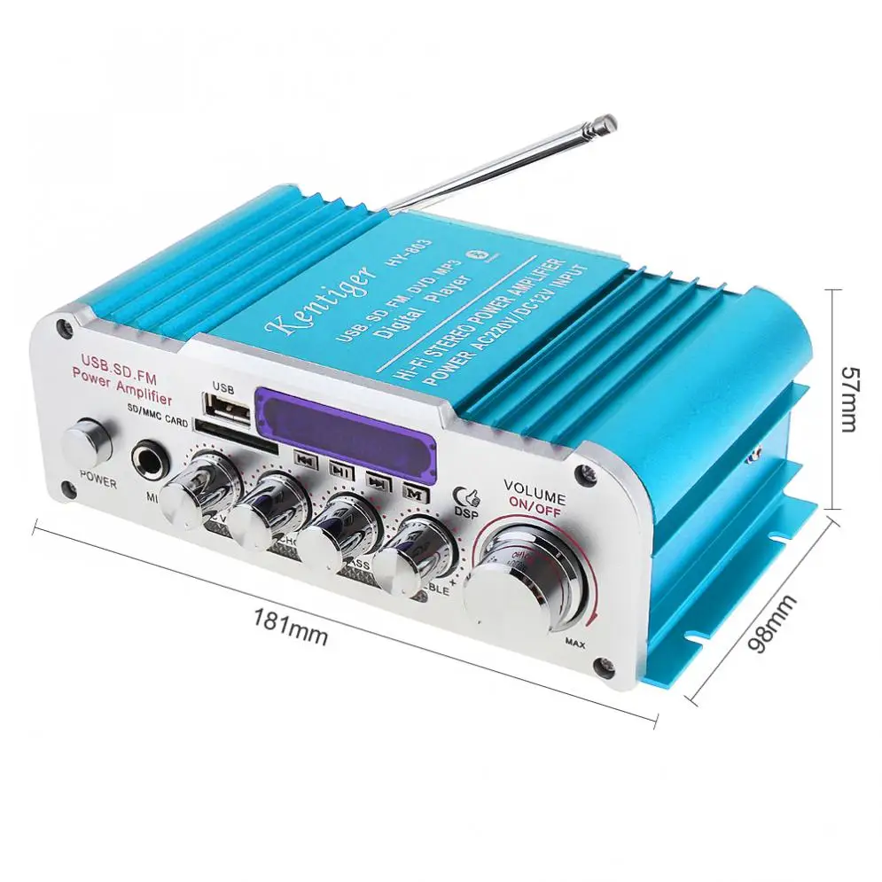 Универсальный автомобильный аудио усилитель DC12V/AC220V/AC110V 2CH Hi Fi Bluetooth FM радио плеер
