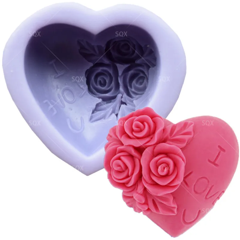 

Силиконовая форма для мыла в форме сердца, формы для смолы, глины, свечи, формы для шоколада, помадки, торта, кухонные инструменты для выпечки...