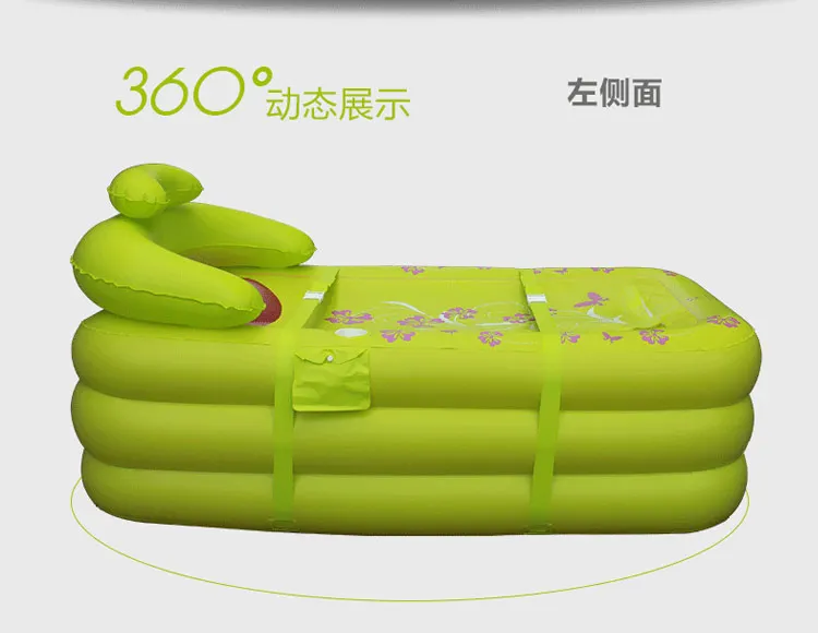 Утолщенная надувная ванна для 2 человек Складная портативная с крышкой очень