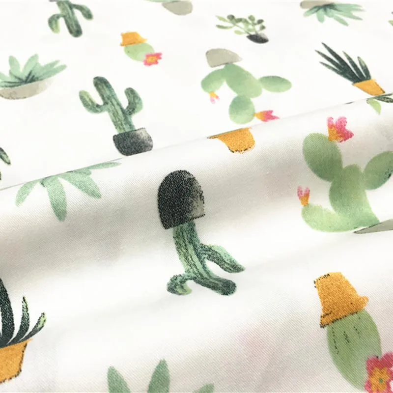 Syunss новый Зеленый Кактус ситцевой ткани DIY Tissu лоскутное Telas шитье детские игрушки