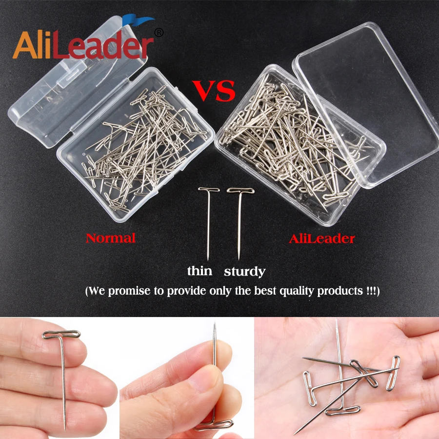 Alileader 50 шт T Pin 14 мм * 38 для парика фиксации на холсте головы парик Инструменты