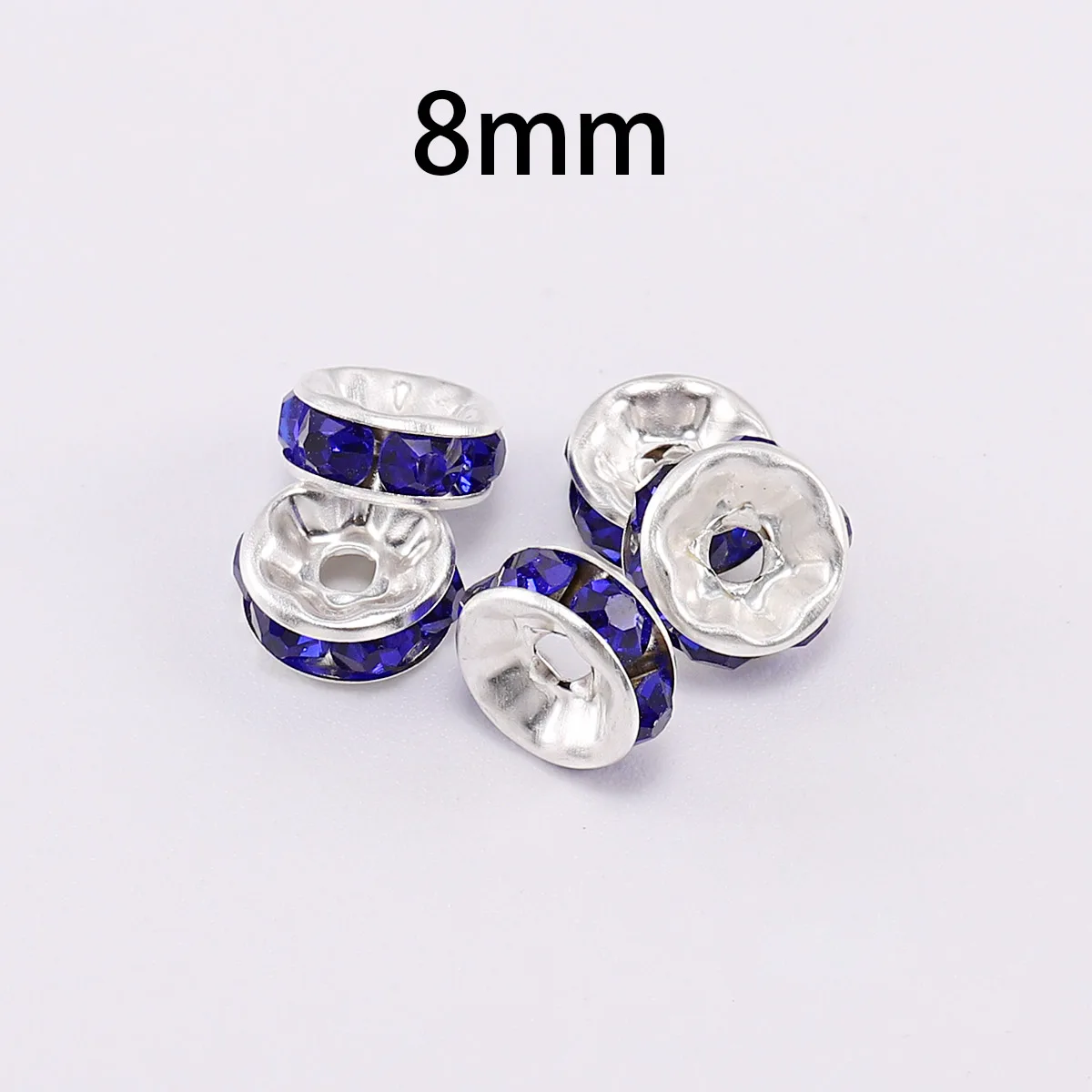 Blue-8mm 50 шт./лот 8 мм Стразы Rondelles кристалл свободный разделитель бисер Шарм бусины для DIY ручной работы ювелирных изделий - Цвет: Blue-8mm
