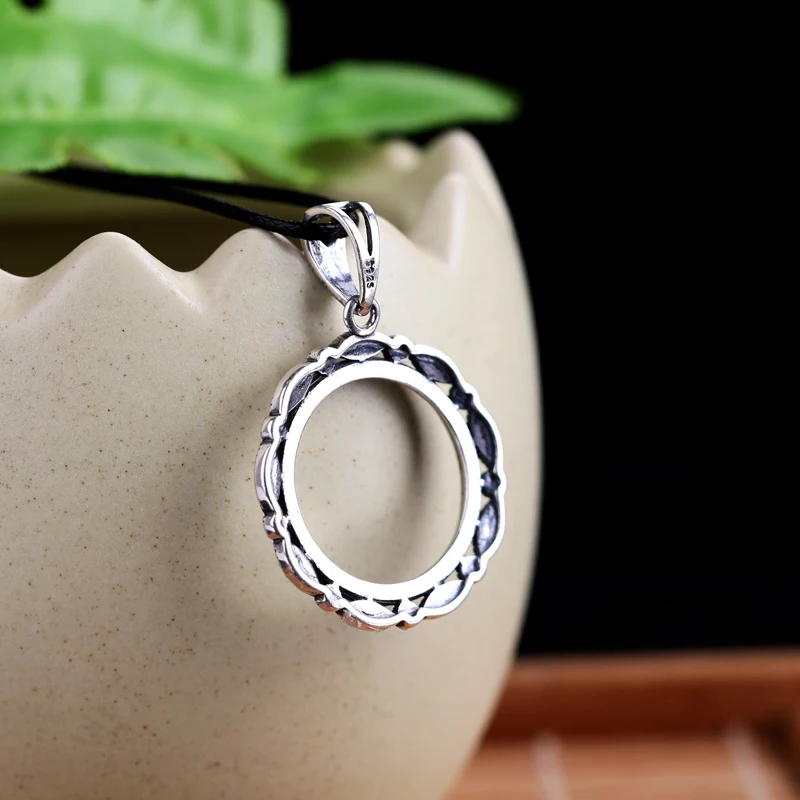 Подвеска женская из стерлингового серебра 925 пробы 20х20 мм круглая полуподвесная