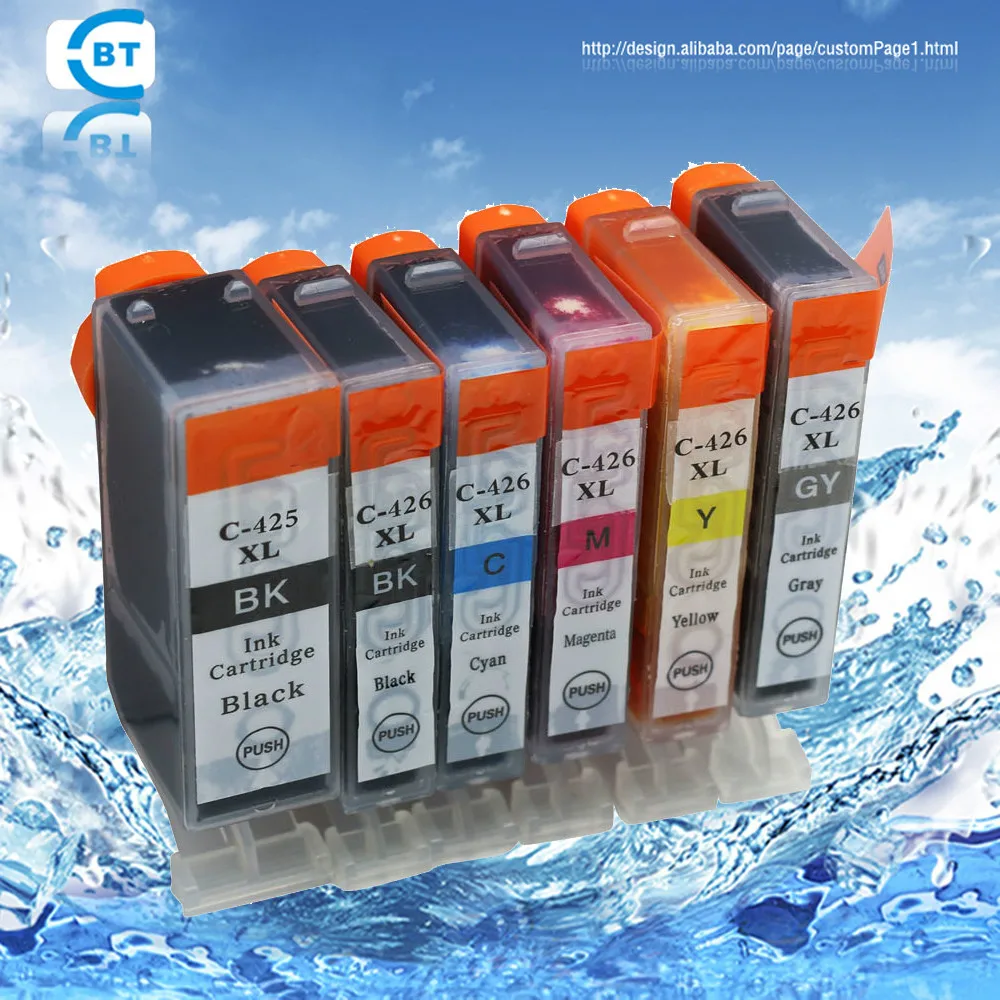 6 шт. совместимый чернильный картридж canon pgi-425bk CLI-426 для принтера MG5140/MG5240/IP4840 PIXMA