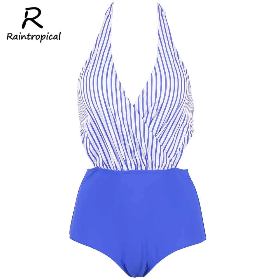 Новый слитный купальник rainтропический женский сексуальный Однотонный купальный
