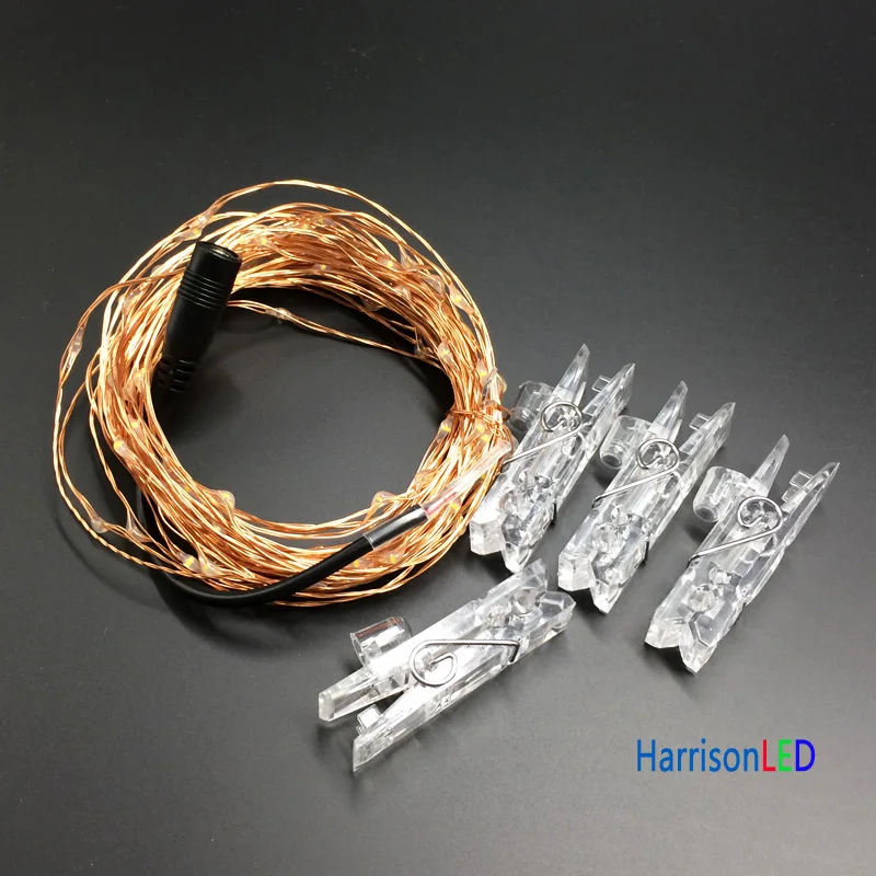 HarrisonTek 33ft100 светодиодный Сказочный светильник s Медь провод фото висит клипы