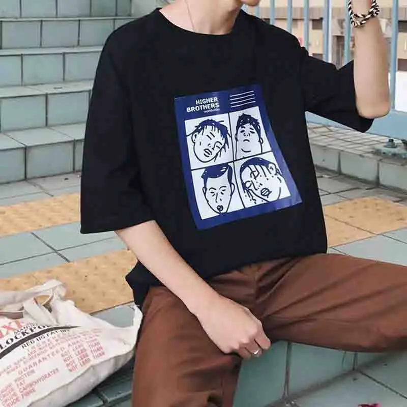 Футболка мужская летняя в стиле Харадзюку стиль хип-хоп Ранняя футболка с