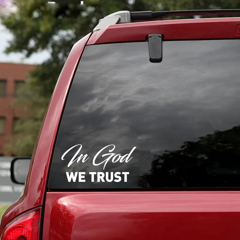 QYPF 15.6cm*7.8cm Fashion In God We Trust Car Sticker Black Silver Vinyl Motorcycle Car-styling Decal C15-1726 | Автомобили и