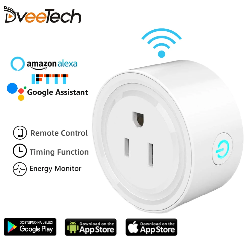 Реле Wifi DveeTech смарт розетка с Amazon Alexa Google Home IFTTT дистанционный переключатель