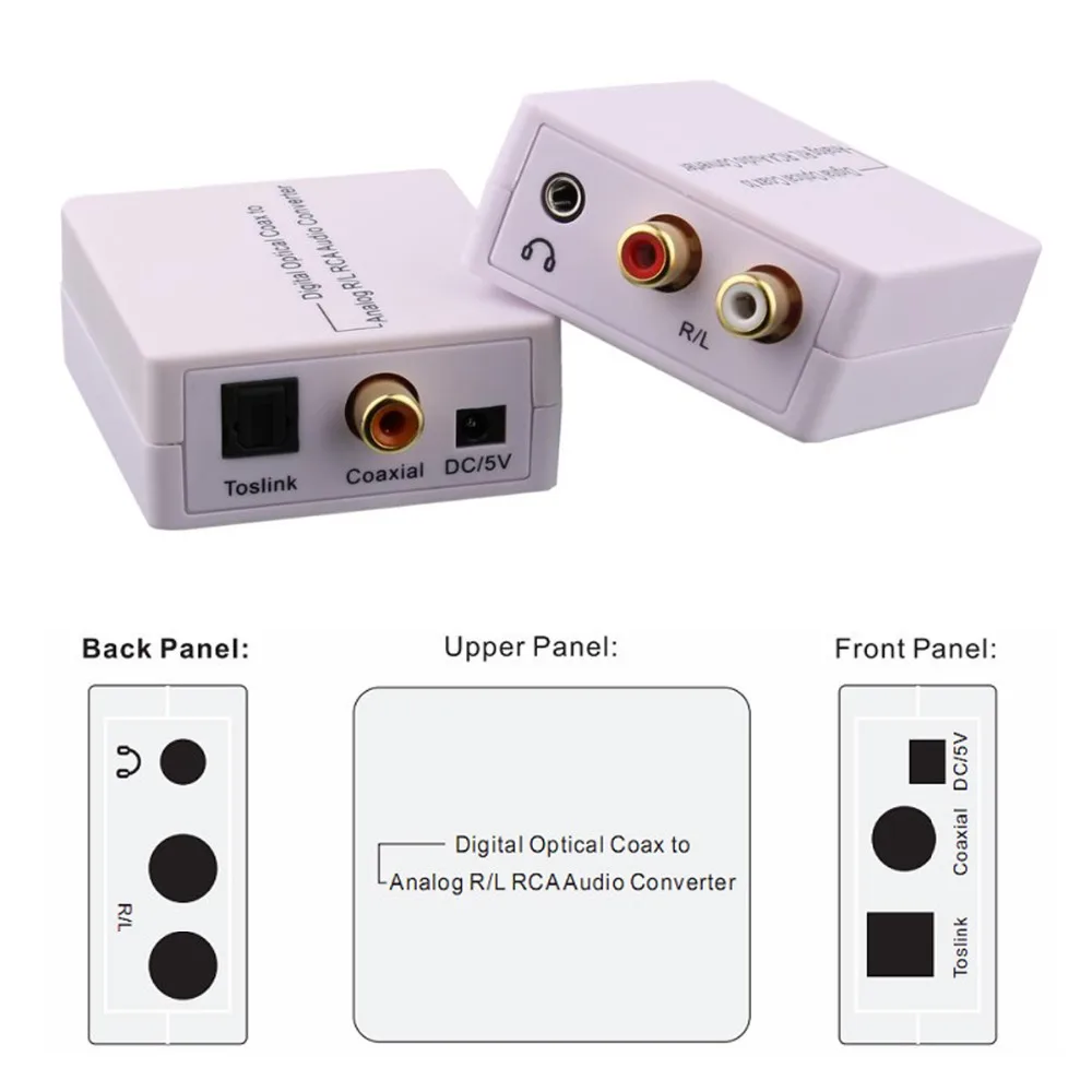 High Quality Digital To Analogue Audio Converter Support Toslink Coaxial Optical Coax to Analog R/L RCA CE FCC |
