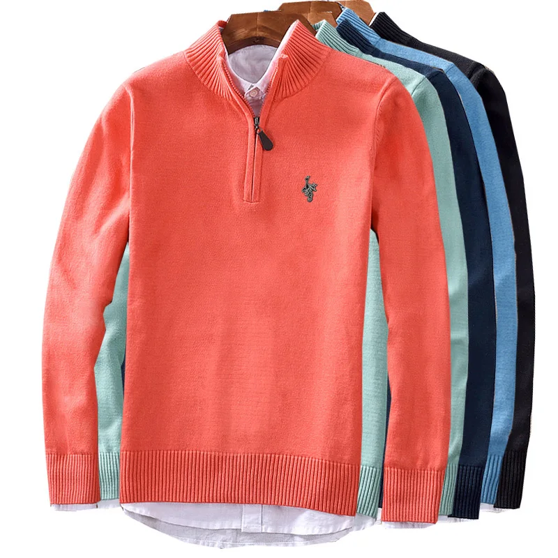 

2019 Winter and Autumn New Men's Thick Sweaters Men's Slim Fit Cotton High Collar Coat Solid Sweater Jacket m-3xl
