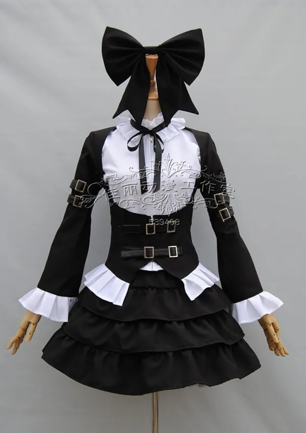 Косплей Костюм героини сказочного хвоста эрзы аниме черный костюм горничной на