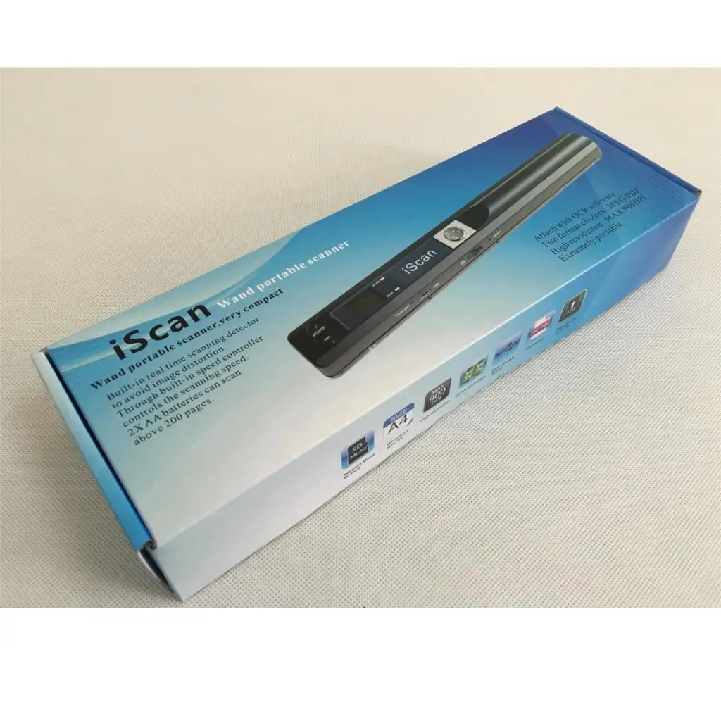 Портативный сканер USB 900DPI JPG и PDF formate A4 книжный Iscan01 мини ручной для документов