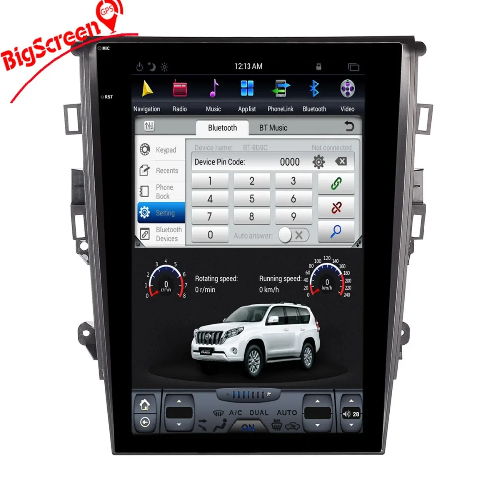 Tesla стиль чистый Android 12," автомобиль без dvd-плеер gps навигация для Ford Mondeo Fusion MK5 2013+ стерео Авто Блок мультимедиа