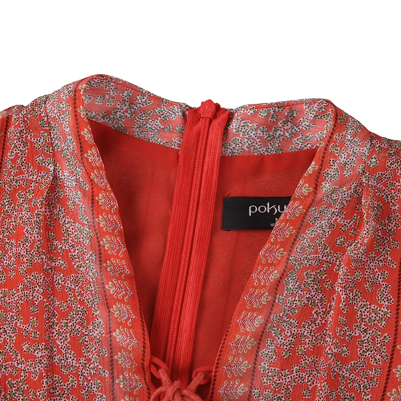 POKWAI Повседневное летнее платье Для женщин Мода Высокое качество Новинка 2017 года