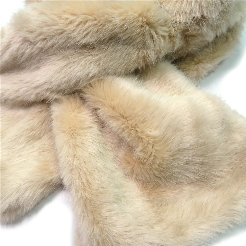 Зимний женский вязанный шарф из искусственного меха с шалью однотонный