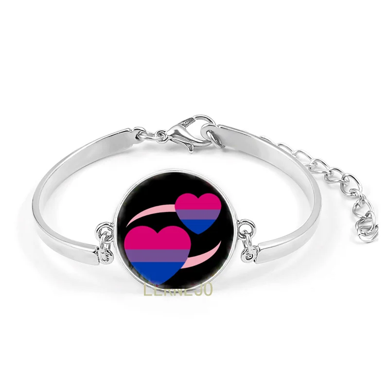 Флаг топ символ значок браслета гордость два сердца полумесяц браслет с