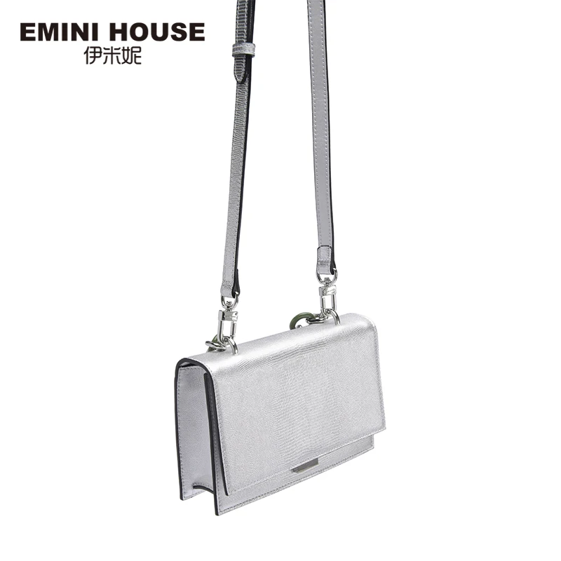EMINI HOUSE сумка из натуральной кожи на цепочке с узором ящерицы, сумки через плечо для женщин, роскошные сумки, женские сумки, дизайнерская сумка на плечо