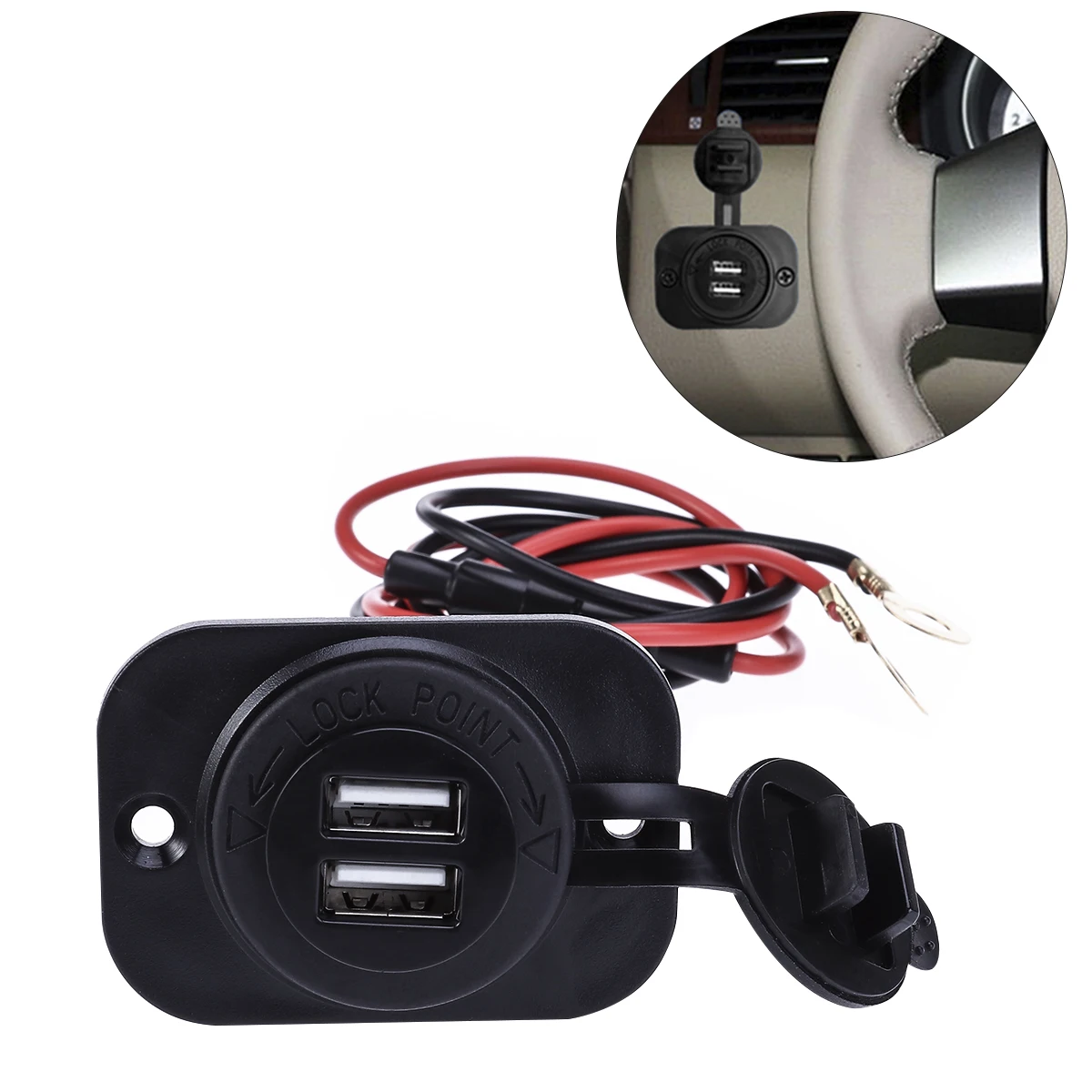 12V автомобильный мотоцикл двойной USB адаптер Прикуриватель разъем питания для