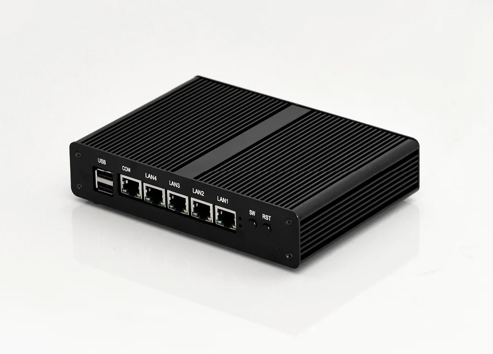 Процессор EGlobal fanless Мини ПК 4 LAN Порты и разъёмы Intel J1900 мини Barebone 12 V Linux pfsense NUC