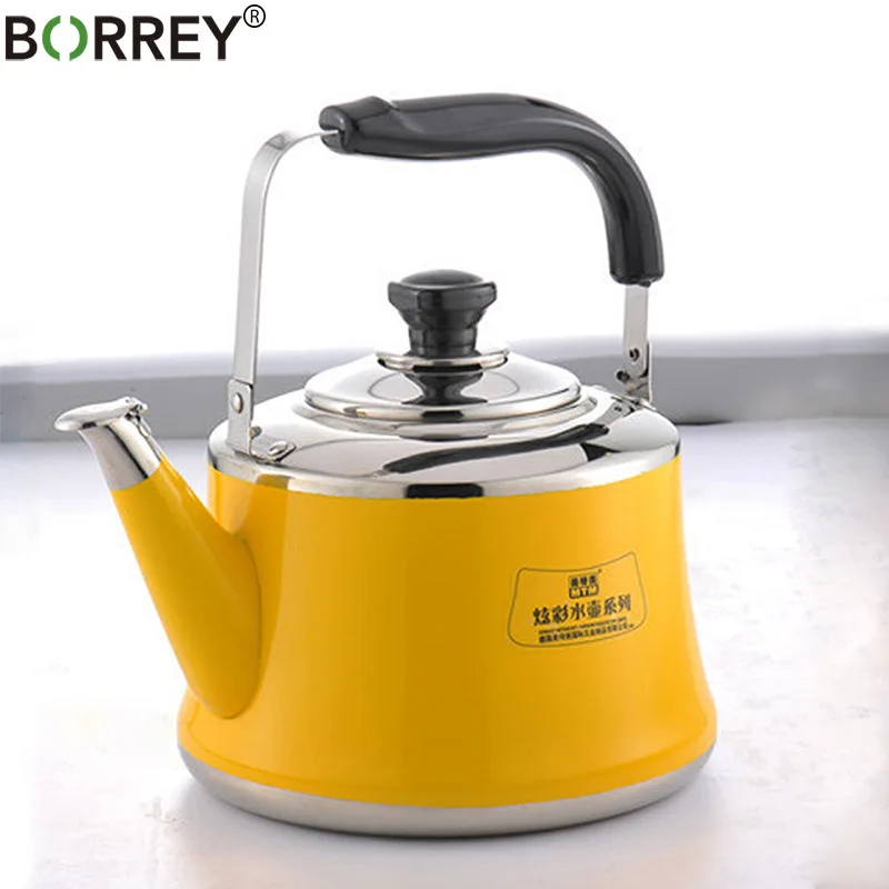 BORREY 2L индукционная плита, чайник со свистком, нержавеющая сталь, открытый горшок, походная газовая плита, чайник, инструменты для приготовления пищи