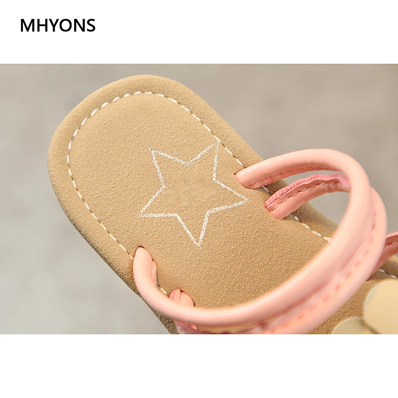 Детская обувь MHYONS тапочки для девочек новинка 2019 летние сандалии Цветочная