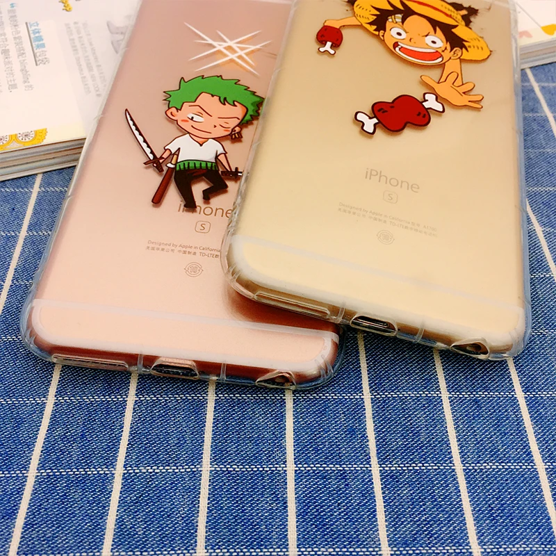 antiknock air bag One Piece Luffy zoro cartoon TPU silicone clear case for iphone X XS max XR 5 5s 5g 6 6s s 7 8 plus cases |