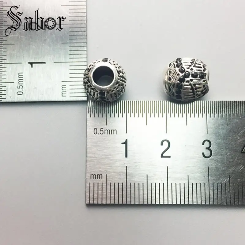 Тибетские Серебряные Бусины с черным цирконием шаровары большинство модных