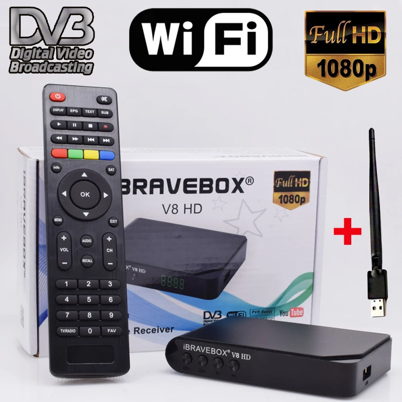 Спутниковый ТВ ресивер V8s HD DVB-S2 Full HD 1080P приемник ТВ por satélite+ wifi Anttena espauna Brasil tv sintonizad
