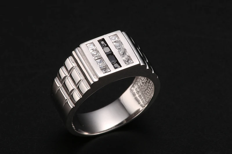 Мужские кольца из стерлингового серебра 925 пробы с золотым наполнителем