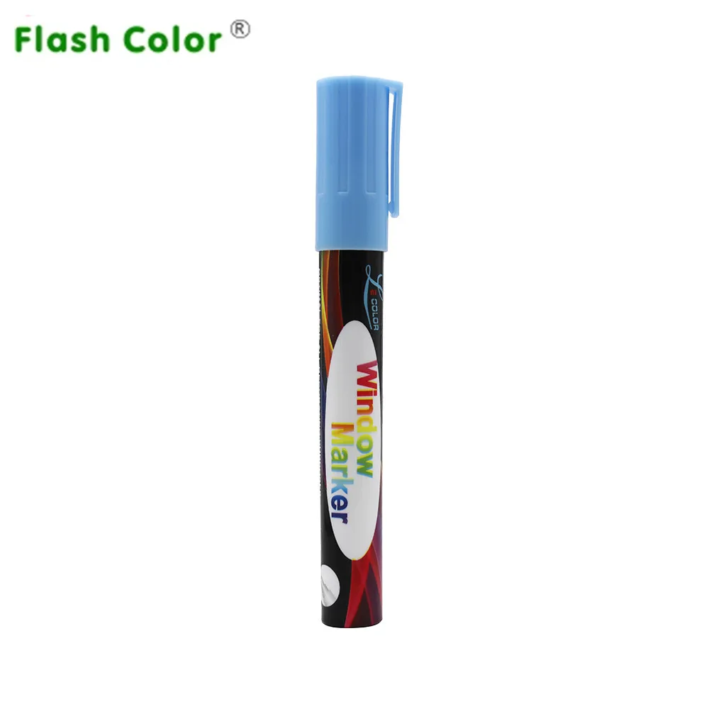 

Flashcolor blue Erasable Oblique Highlighter Pen Set 6mm Liquid Chalk Fluorescent Neon Marker LED Window Glassboard Pens