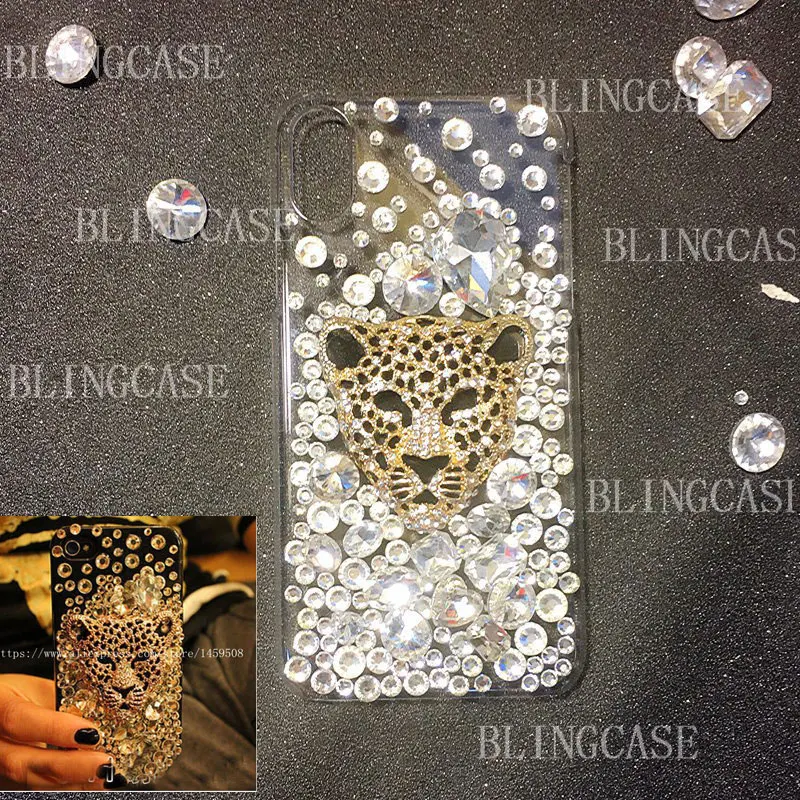 For ViVO Y51 Y53 Y67 Y69 Y71 Y81 Y83 Y97 Y93 V5 V7 V9 V15 X9s X20 Plus X21 X23 V11i V11 X27 Pro Diamond Leopard Rhinestone Case |
